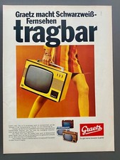 Graetz Lady tragbarer Fernseher TV 70s retro 1970 Vintage Ad Werbung Reklame