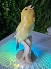 Hutschenreuther Porzellan Figur KANARIENVOGEL Handbemalt Vogel GELB 