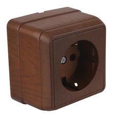Aufputz Steckdose Walnuss