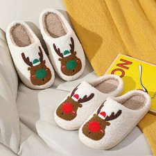 Weihnachten Hausschuhe Pantoffeln Herren Damen Slippers Hausschlappen Schuhe DE