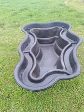 Fertigteich, Gartenteich aus Plastik für lebende Fische und Pflanzen, gebraucht