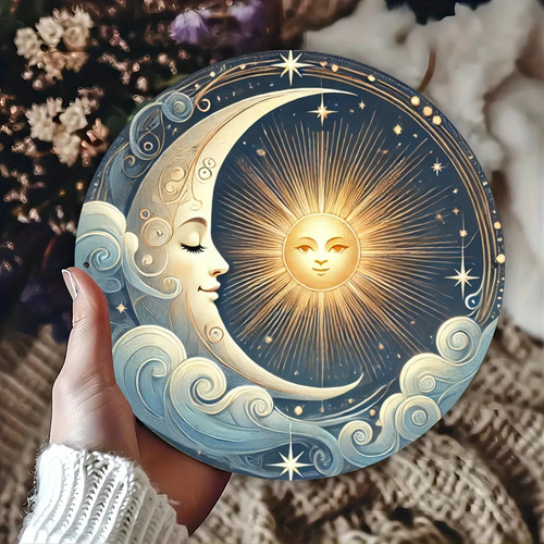 Wandkunst metall sonne mond - sonne,