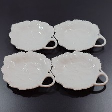 4x weiße Blattschalen Porzellanmanufaktur FÜRSTENBERG WEST-GERMANY *NEUWERTIG*