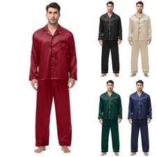 Herren Schlafanzug Nachtwäsche Pyjamas Set Zweiteiliger Nachtwäsche Hausanzu DE