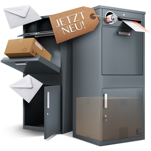 Paketbox mit zeitungsfach - mit,