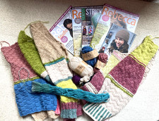 5 Strick-Zeitschriften Rebecca, Lang, Verena hochwertige Wollreste Strickreste