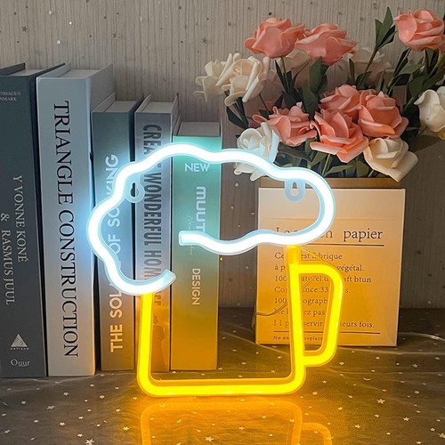 Led leuchtreklame bier gelb - led,