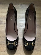 Gucci Pumps Lackleder Horsebit in Schwarz Gr. 41