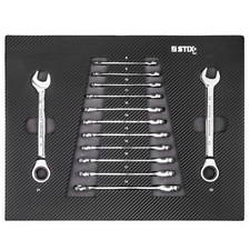 Werkzeugeinlage Werkzeugset 13-tlg Ratschensatz Werzkzeug CRV für Werkzeugwagen