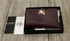 RALPH LAUREN Geldbörse 432915358004 Dunkelrot Glattleder﻿ 14.6 x 9 x 2cm(L1n8)