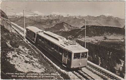 Eisenbahn postkarte rigi - eisenbahn,