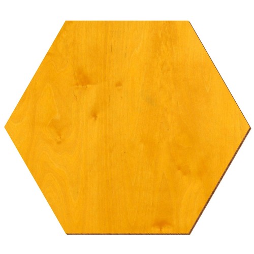 Holz hexagon zitronengelb - holz,