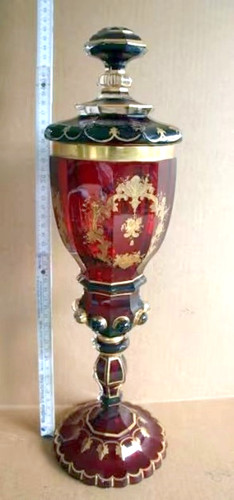 Glaspokal 44cm biedermeier - glaspokal, h~44cm