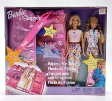 2003 Barbie Pajama Fun Tote Sisters 2-Doll-Set / Pyjama Party, Mattel B2774 NrfB