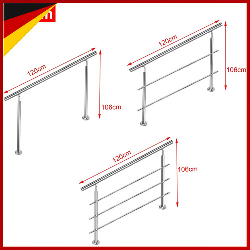 Edelstahl handlauf 120cm - edelstahl,