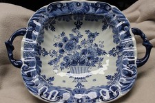 Antike Delfts Blauw Raam Schale, wunderschöne Handbemalung, exzellenter Zustand