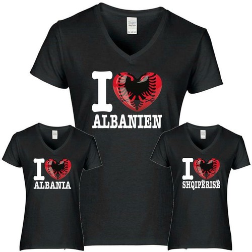 Shirt love albanien damen - love,