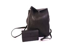 VOI Damen Rucksack Backpack Tasche + Geldbörse Echt Leder Schwarz