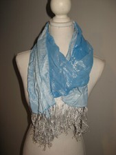 Tuch Schal  Türkistöne Muster Fransen