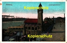 POSTKARTE Hamburg Landungsbrücken Turm Uhr UNGELAUFEN Vorkarte #H4