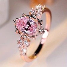 Ring Rose Gold mit pinkem