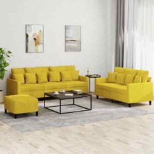 3-tlg. Sofagarnitur Samt Sofa
