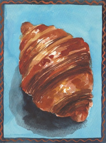 Original aquarell coissant - aquarell,,