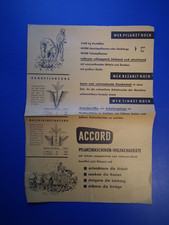 Werbung Blatt ACCORD Pflanzmaschine Heinrich Weiste u.CO aus 1957/59 gebraucht