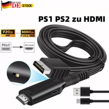 PS2/PS1 zu HDMI Audio Video Konverter Kabel  Kompatibel Adapter HD Adapter 1m DE