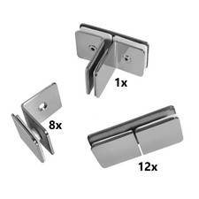 21x Edelstahl Glashalter für 8mm 8,38mm 8,76mm 10mm Klemmhalter Glasklemme Glas