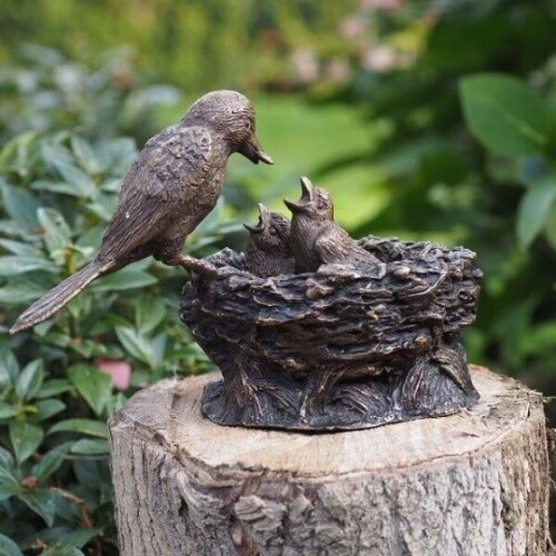 Bronzefigur vogelnest - bronzefigur,