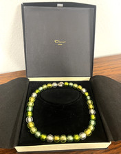 Murano Glas Collier  Schmuckwerk 925 Sterling Silber Ringverschluss 42 cm