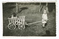 Kinder mit Bollerwagen - Altes Foto 1930er