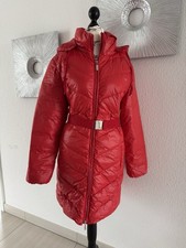 Neu! Luxus Designer Long Jacke von Escada Wattiert Gänsedaunen Rot Gr. 46