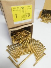 Holzschraube Messing  Schlitz Schraube M7 x 70 DIN97 Senkkopf