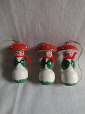 Echt Erzgebirge Aufhängeschmuck 3 Pilze aus Holz, gemarkt, neu und unbenutzt