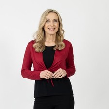 Bolero Rot 52 54 FASHION NEWS Damen zum Binden dunkelrot 4.6925