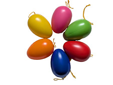 Ostereier 8 cm große Kunststoffostereier Osterbrauch Osterdekoration Aufhängen