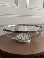 Großer Vintage Retro Draht Chrom Obst/Brot Korb (11 Zoll x 8 Zoll)