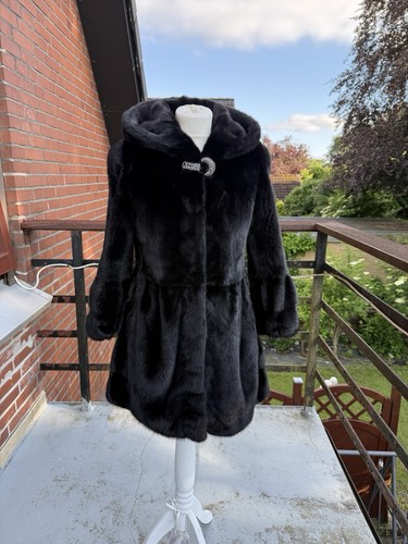 Damen pelzmantel schwarz - damen,