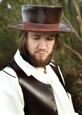 Mittelalter-Hut aus Leder mit