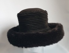 Hut Damen - Elegant mit Kunst Pelz Verbrämung - 56cm - Heather Allen - Neu