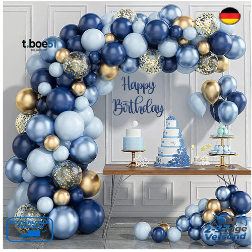 Blau gold luftballons 133 - luftballons,