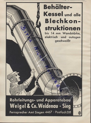 Weidenau sieg werbung - weidenau-sieg,, 1939