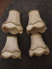4× Lampenschirm Brokat Stoff