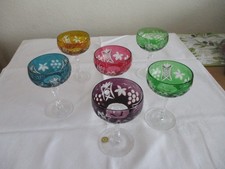 Nachtmann "Traube" 6 Sektkelche Bleikristall mit Überfang bunt