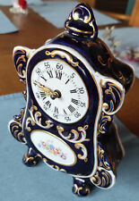 BÖHMISCHES PORZELLAN BAROCKSTIL UHR VON HAMA'S CESKE BAROKO Blau weiss golden