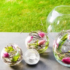 Tischdeko Kugelvase Glaskugel aus Glas transparent