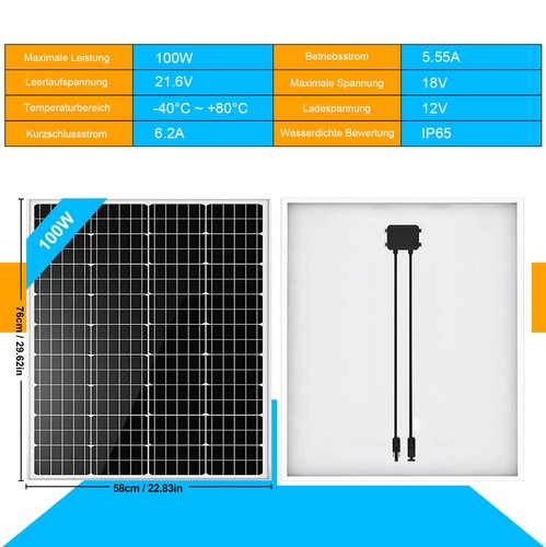 Solarmodul monokristallin 100 - solarmodul,