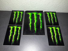 5 x Monster Energy Kralle Aufkleber Sticker Grün 4 x 11x8cm 1x 12x17